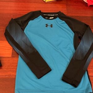 Under Armour Black and Blue HeatGear Fitted Athletic Top